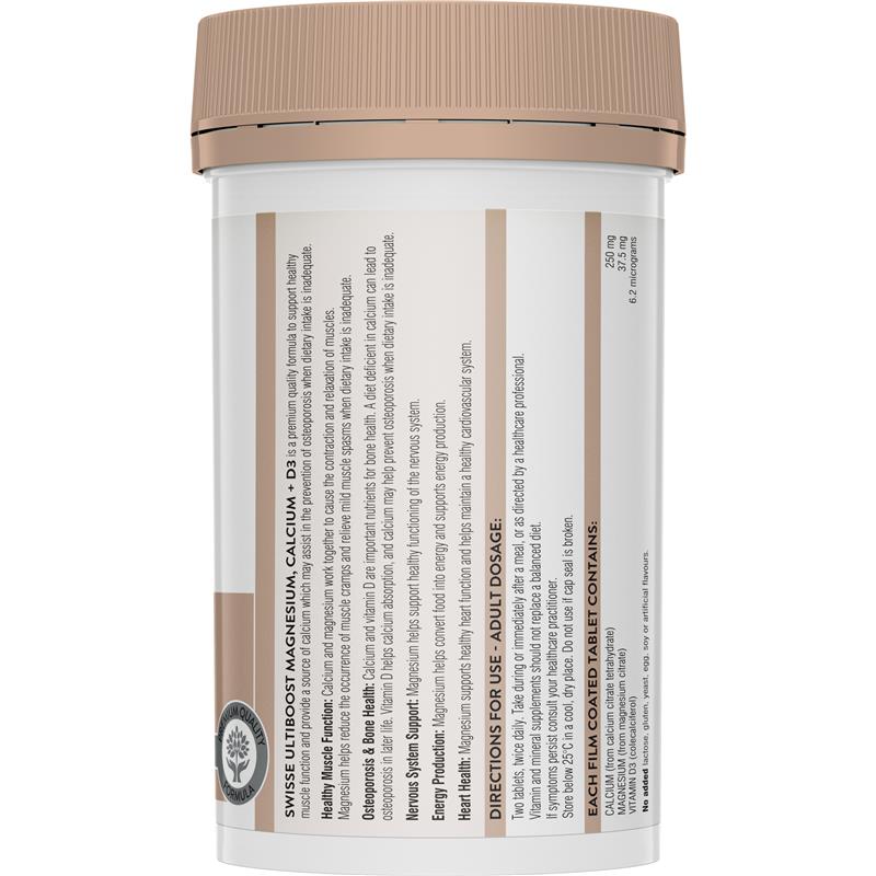 Load image into Gallery viewer, Swisse Ultiboost Magnesium Calcium + Vitamin D 120 Tablets
