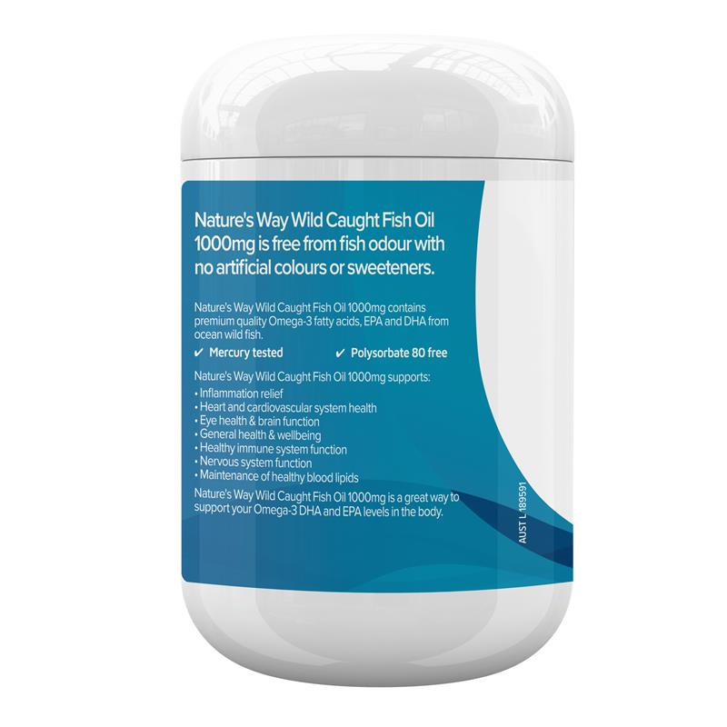 Load image into Gallery viewer, Nature's Way Wild Caught Odourless Fish Oil 1000mg 150 Capsules
