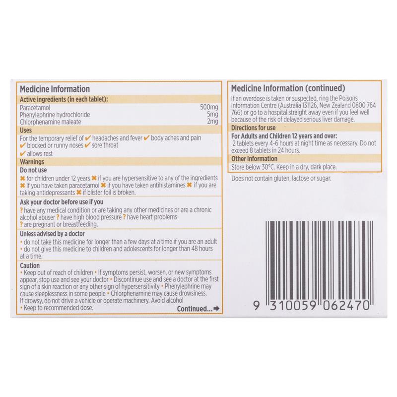 Load image into Gallery viewer, Codral Nightime Cold &amp; Flu 24 Tablets

