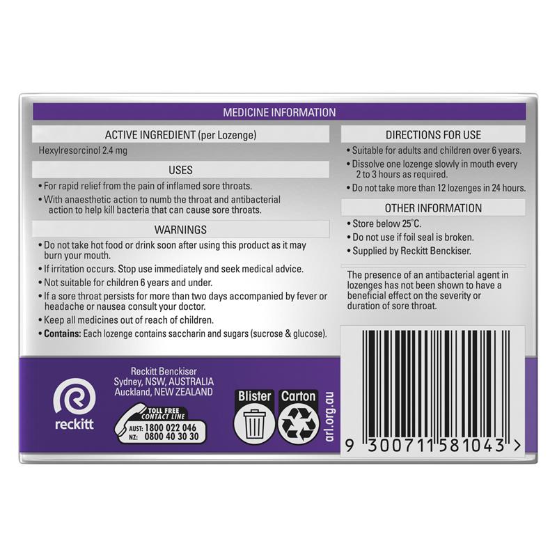 Load image into Gallery viewer, Strepsils Extra Blackcurrant Fast Numbing Sore Throat Pain Relief with Anaesthetic Lozenges 36pk
