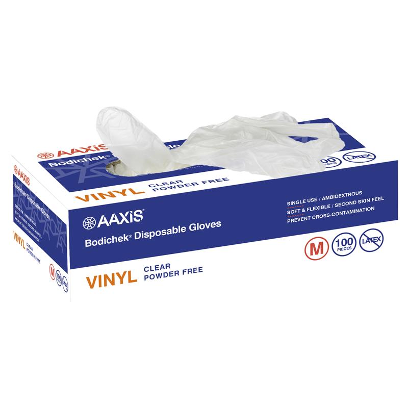 Load image into Gallery viewer, Bodichek Vinyl Disposable Gloves Powder Free Medium 100 Pack
