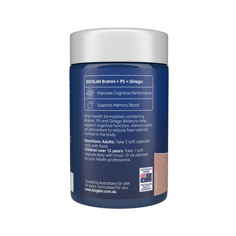 Load image into Gallery viewer, Bioglan Brahmi + PS + Ginkgo Focus 50 Capsules
