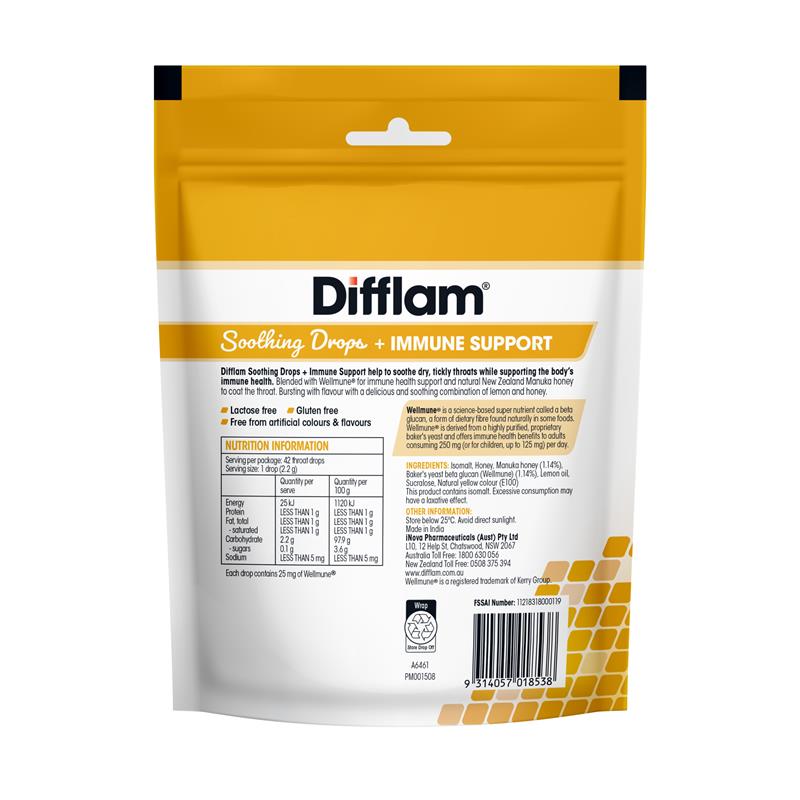 Load image into Gallery viewer, Difflam Soothing Drops + Immune Support Honey &amp; Lemon 42 Drops
