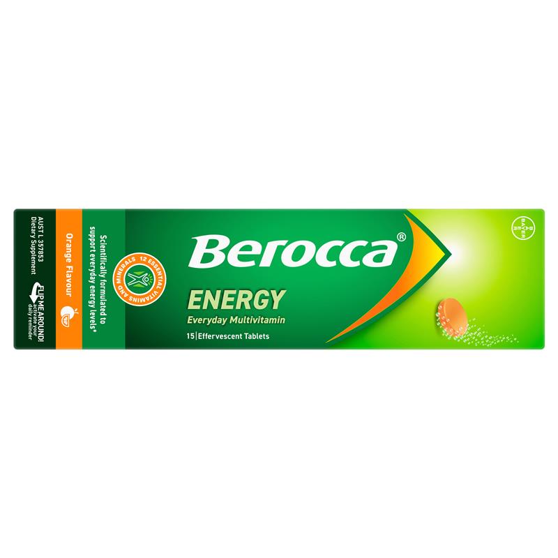 Load image into Gallery viewer, Berocca Energy Orange 15 Effervescent Tablets
