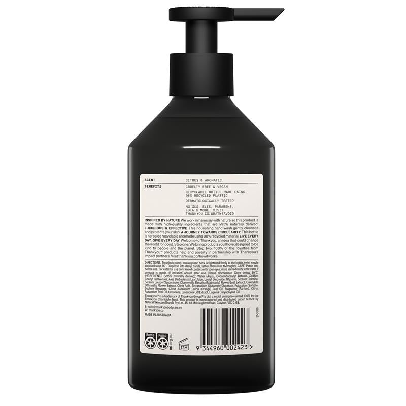 Load image into Gallery viewer, Thankyou Hand Wash Botanical Sweet Orange &amp; Almond 500ml
