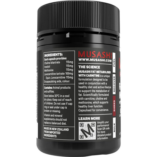 Musashi Fat Metaboliser + Carnitine 60 Capsules