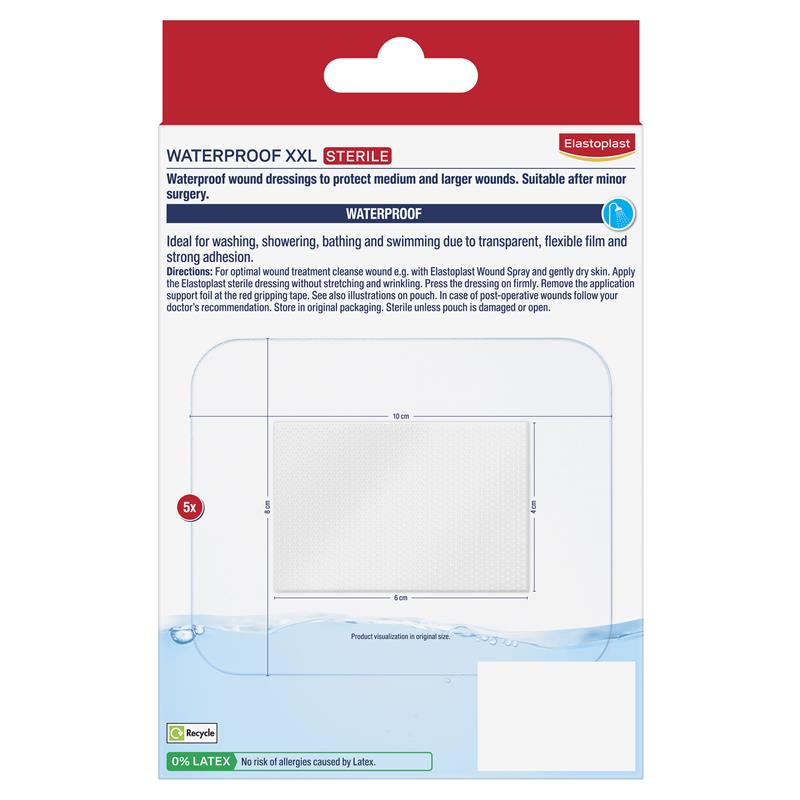 Load image into Gallery viewer, Elastoplast Waterproof Dressing XXL 8cm x 10cm 5 Pack
