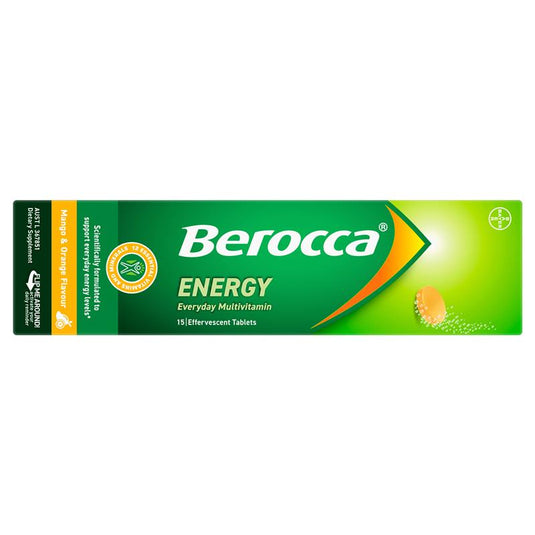 Berocca Energy Mango And Orange 15 Effervescent Tablets