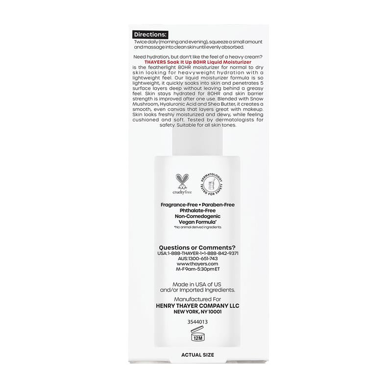 Load image into Gallery viewer, Thayers Soak It Up 80 Hour Liquid Facial Moisturiser 75ml
