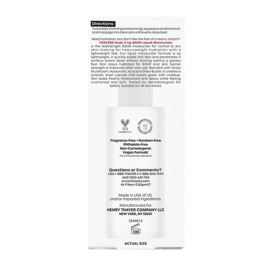 Thayers Soak It Up 80 Hour Liquid Facial Moisturiser 75ml