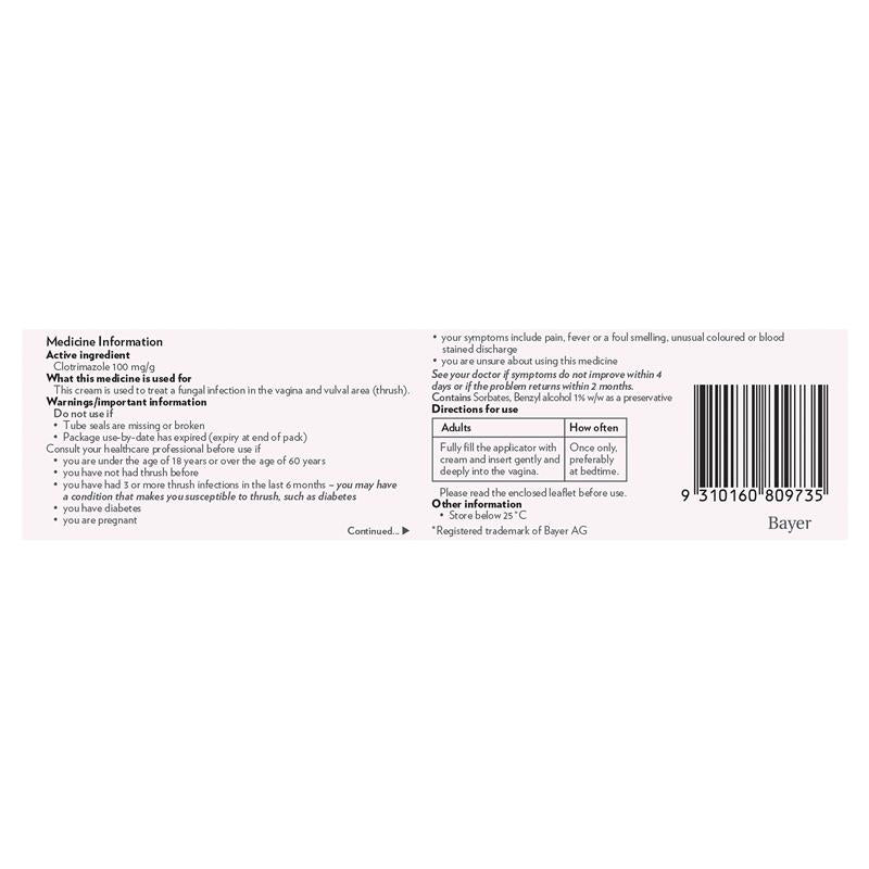 Load image into Gallery viewer, Canesten 1 Day Thrush Treatment Internal Cream - Clotrimazole (S3)
