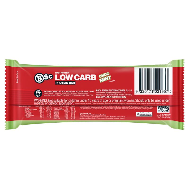 Load image into Gallery viewer, BSc High Protein Low Carb Bar Choc Mint 60g
