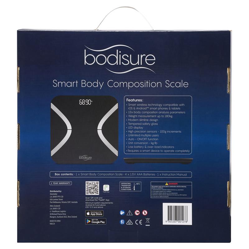 Load image into Gallery viewer, BodiSure Smart Body Bluetooth Composition Scale Black
