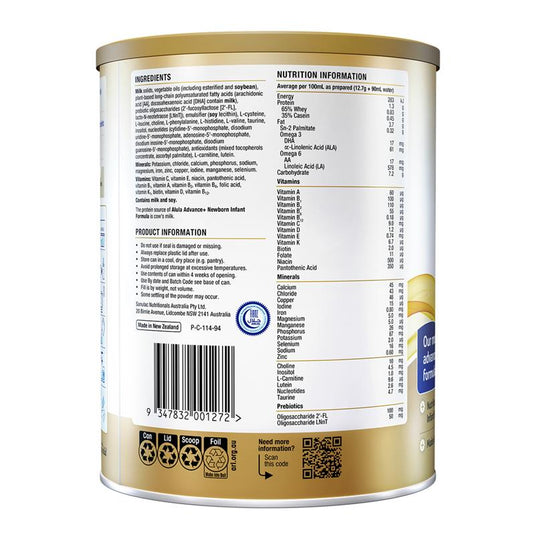 Alula Advance+ Stage 1 Newborn Infant Formula 0-6 Months 800g
