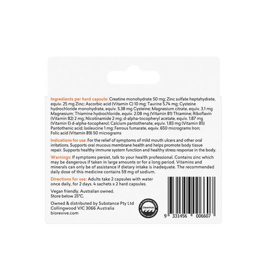 BioRevive MouthUlcer Mouth Ulcer Relief 8 Capsules