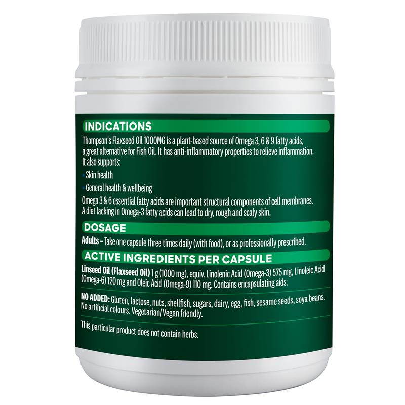 Load image into Gallery viewer, Thompson's Flaxseed Oil 1000mg 200 Vegi-Caps
