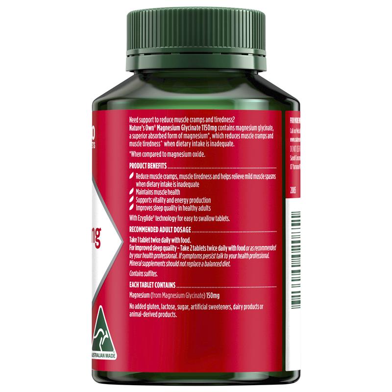 Load image into Gallery viewer, Nature's Own Magnesium Glycinate 120 Tablets
