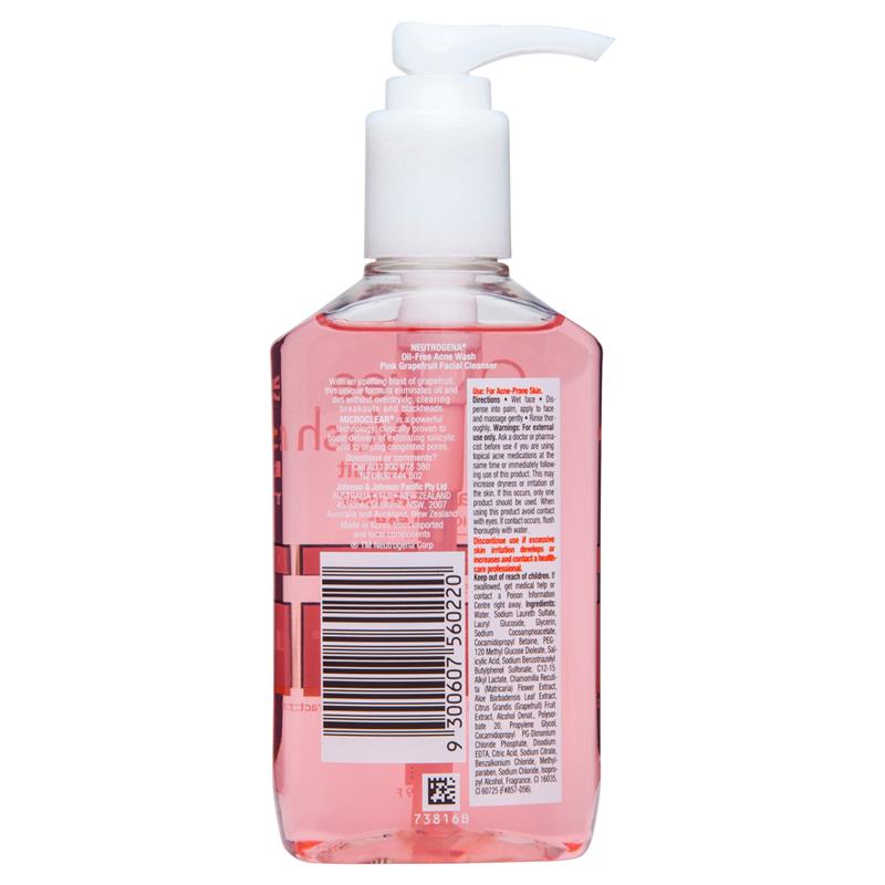 Load image into Gallery viewer, Neutrogena Oil Free Acne Wash Pink Grapefruit Facial Cleanser 175ml
