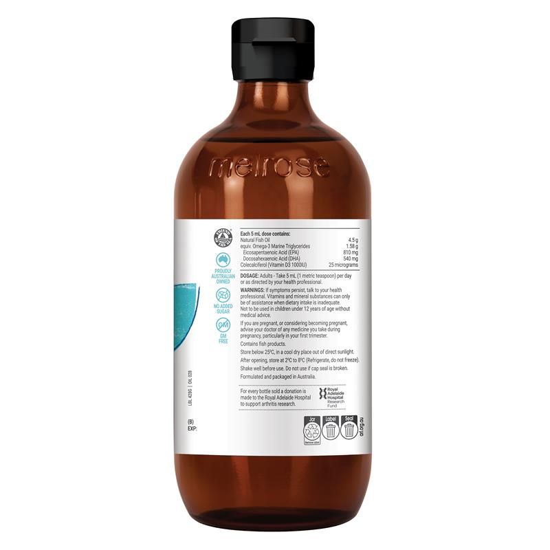 Load image into Gallery viewer, Melrose Omega Fish Oil + Vitamin D Joint &amp; Bone 500ml
