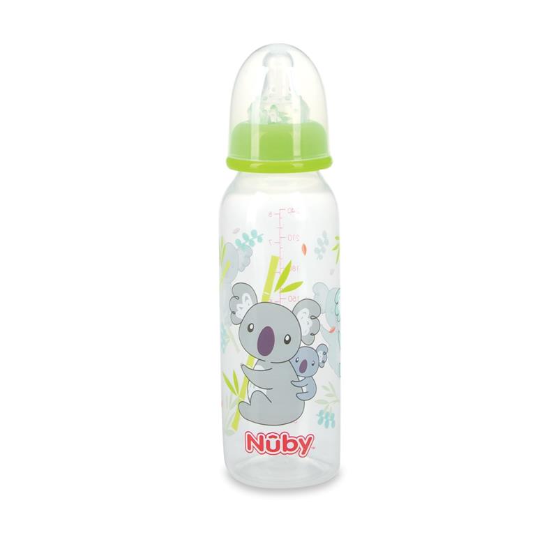 Load image into Gallery viewer, Nuby Printed Non Drip Feeding Bottles 240ml 0+ Months 3 Pack
