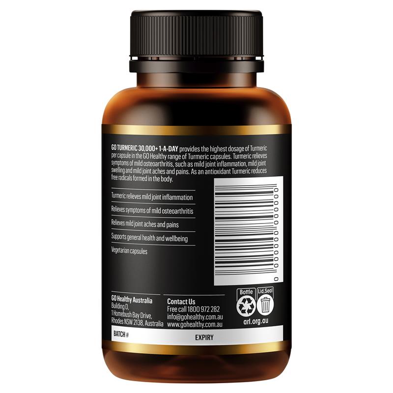 Load image into Gallery viewer, GO Healthy Turmeric 30000+ 1-A-DAY 30 Hard Capsules
