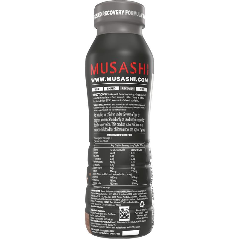 Load image into Gallery viewer, Musashi Muscle Recovery Chocolate 375ml
