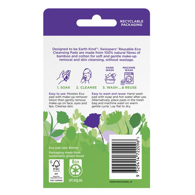Load image into Gallery viewer, Swisspers Earth Kind Reusable Eco Cleansing Pads 4 Pack
