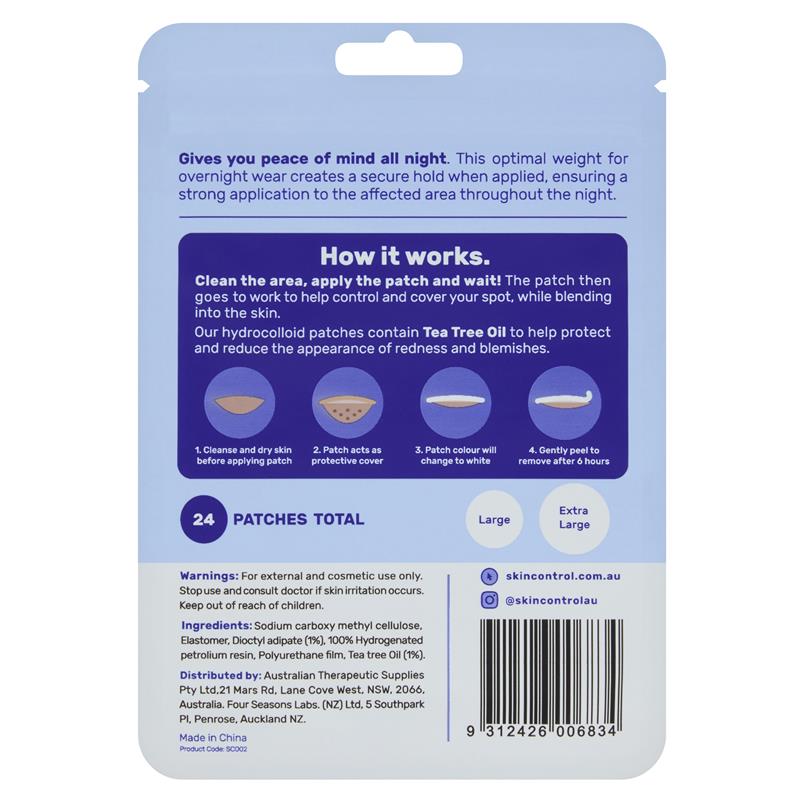 Load image into Gallery viewer, Skin Control Pimple Patches PM Overnight Wear 24 Patches
