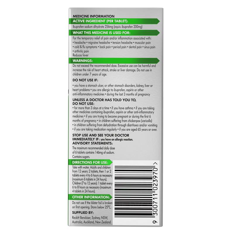Load image into Gallery viewer, Nurofen Zavance Fast Pain Relief Tablets 256mg Ibuprofen 96 Pack
