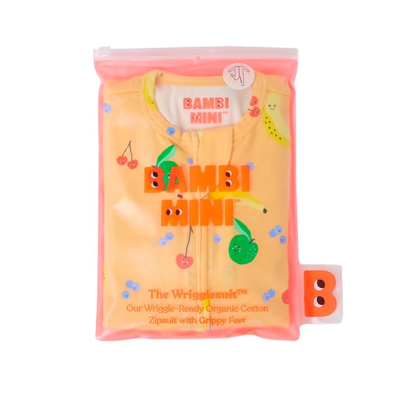Load image into Gallery viewer, Bambi Mini Co. Wrigglesuit Unisex Orange Fruit Salad 0-3
