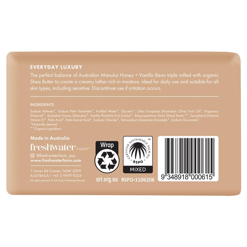 Load image into Gallery viewer, Freshwater Farm Manuka Honey &amp; Vanilla Bean Body Bar 200g
