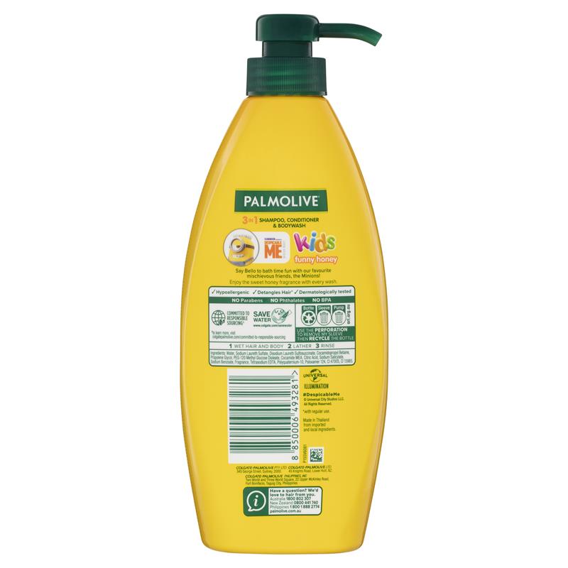 Load image into Gallery viewer, Palmolive Minions Funny Honey Kids 3 in 1 Hair Shampoo Conditioner &amp; Body Wash 700mL

