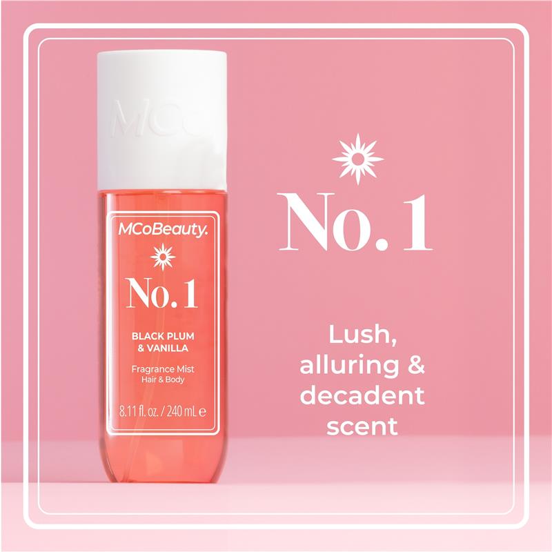 Load image into Gallery viewer, MCoBeauty Black Plum &amp; Vanilla No. 1 Fragrance Hair &amp; Body Mist 240ml
