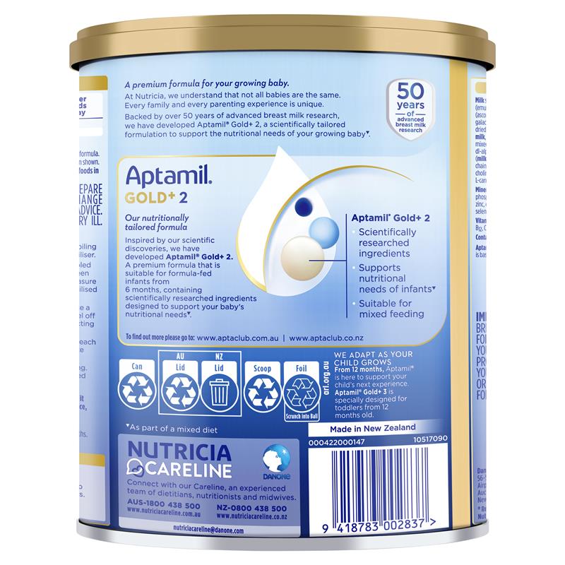 Load image into Gallery viewer, Aptamil Gold+ 2 Baby Follow-On Formula From 6-12 Months 900g
