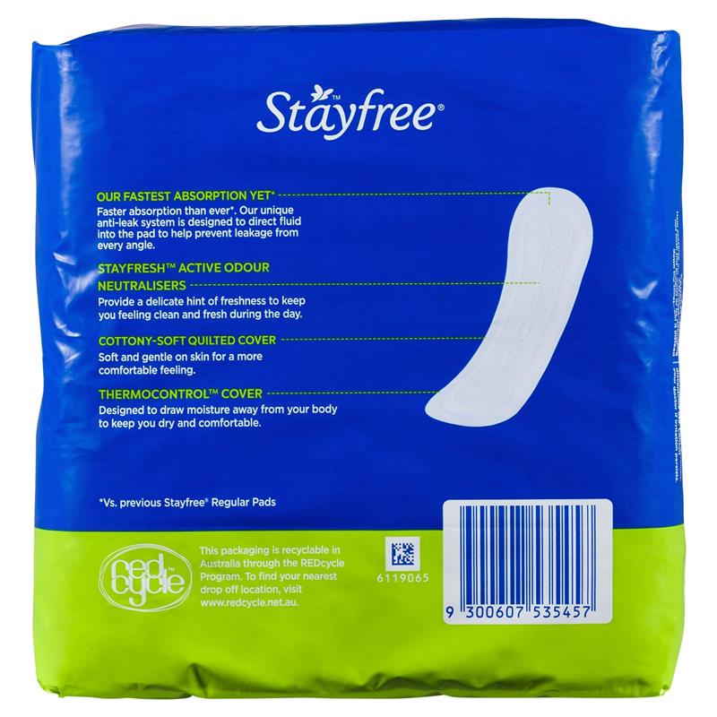 Load image into Gallery viewer, Stayfree Regular Sanitary Pads 20 Pack
