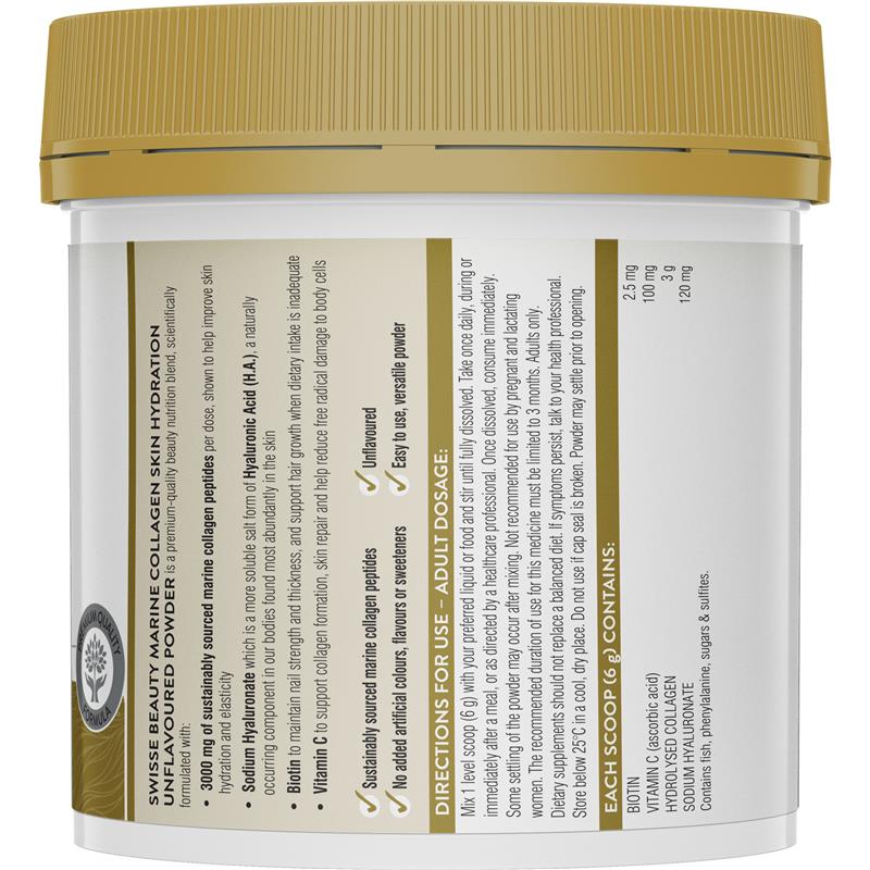 Load image into Gallery viewer, Swisse Beauty Marine Collagen Skin Hydration 180g Powder
