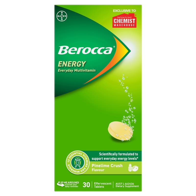 Load image into Gallery viewer, Berocca Energy Pinelime Crush 30 Effervescent Tablets Exclusive

