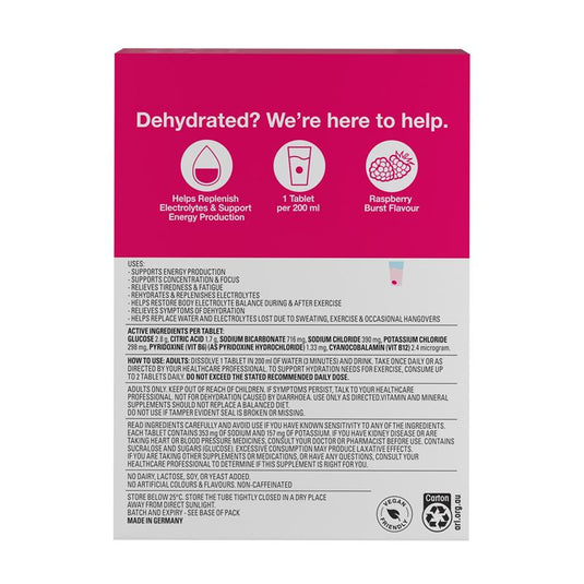 Voost Hydrate + Energy Raspberry Burst Effervescent Tablets 36 Pack