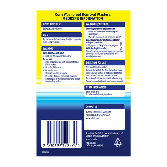 Scholl Corn Removal Plaster Water Proof