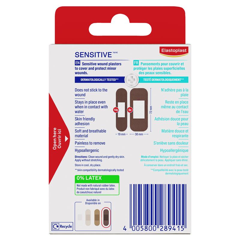 Load image into Gallery viewer, Elastoplast Sensitive Skin Tone Plasters 20 Dark
