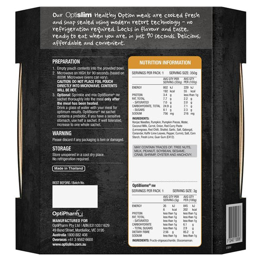 Optislim Healthy Option Meal Thai Pumpkin & Coconut Konjac Noodles 350g