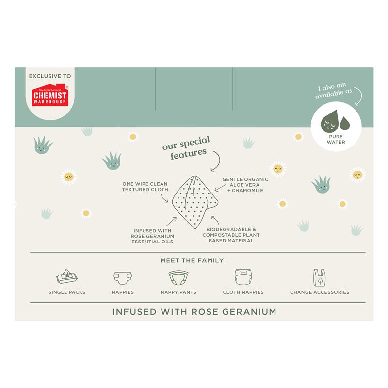 Load image into Gallery viewer, Tooshies Baby Wipes Aloe Vera and Chamomile 6 x 70 Pack
