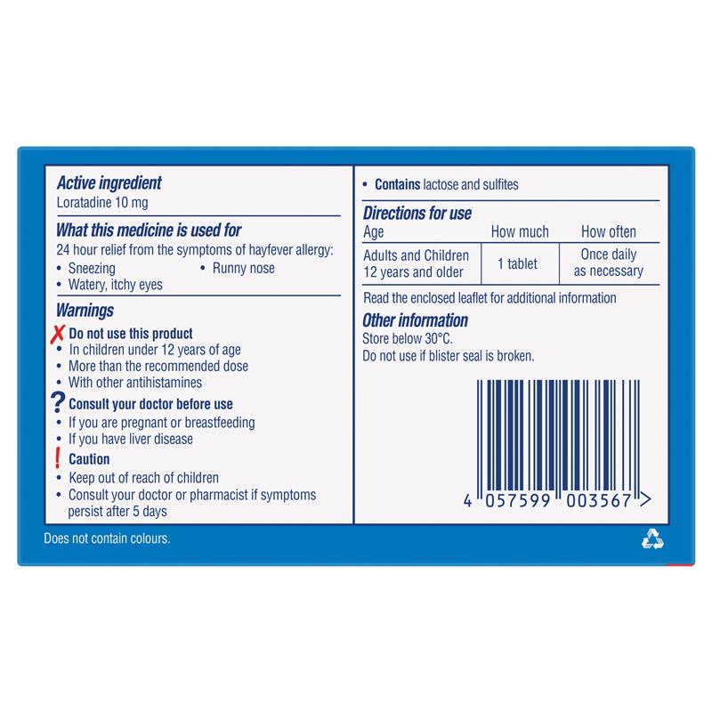 Load image into Gallery viewer, Claratyne Allergy &amp; Hayfever Relief Antihistamine 10 Tablets
