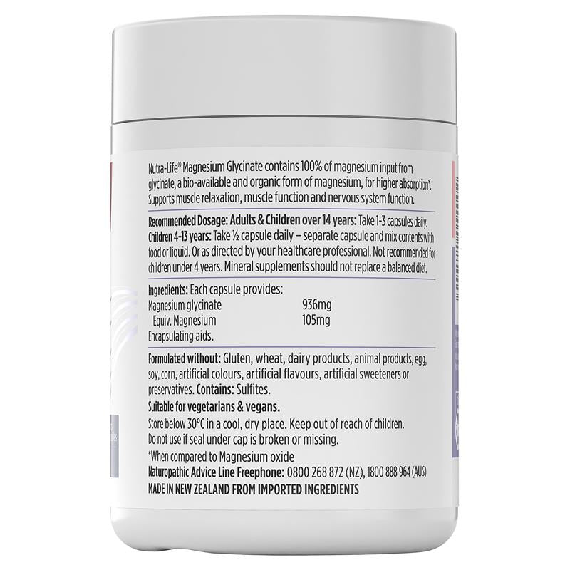 Load image into Gallery viewer, Nutra-Life Magnesium Glycinate 120 Capsules
