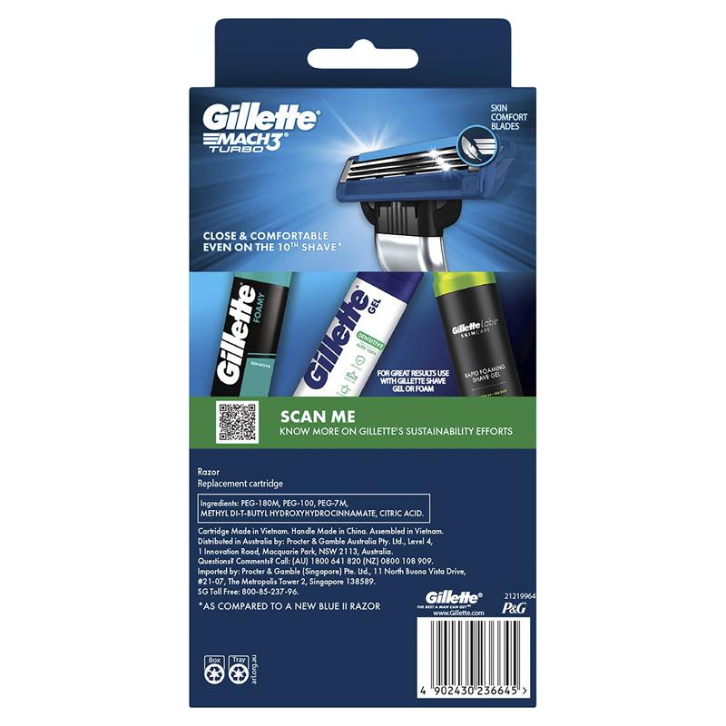 Load image into Gallery viewer, Gillette Mach 3 Turbo 3D Razor 2 Up
