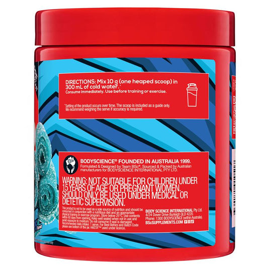 BSc Pump Non Stim Pre-Workout Blue Sour Straps 300g