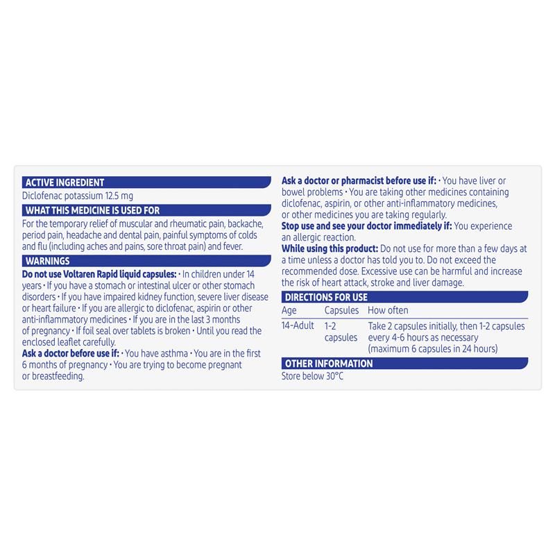 Load image into Gallery viewer, Voltaren Rapid 12.5mg Pain Relief Liquid Capsules 20
