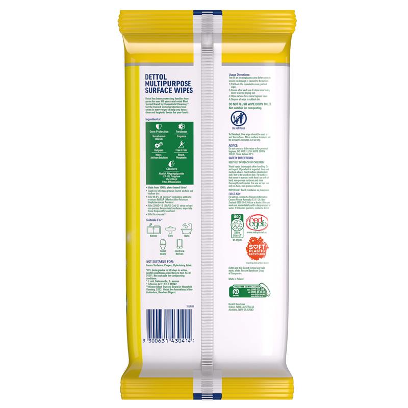 Load image into Gallery viewer, Dettol Multipurpose Wipes Lemon Burst 110 Pack
