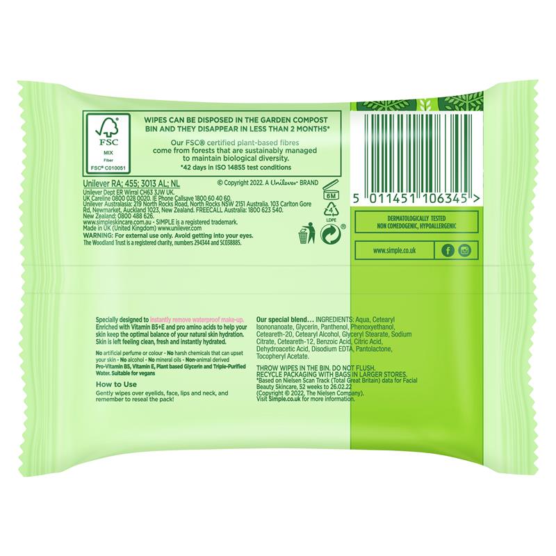 Load image into Gallery viewer, Simple Cleansing Facial Wipes 7 Pack

