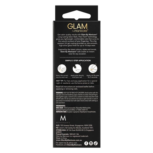 Glam By Manicare Press On Nails Ombre Medium Almond Fashion Kit